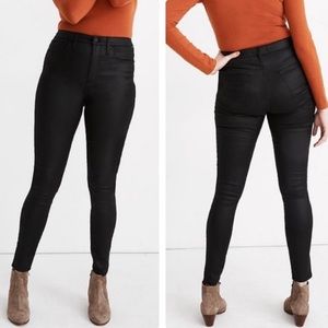 Madewell Size 30 Black Coated Jeans High rise Skinny